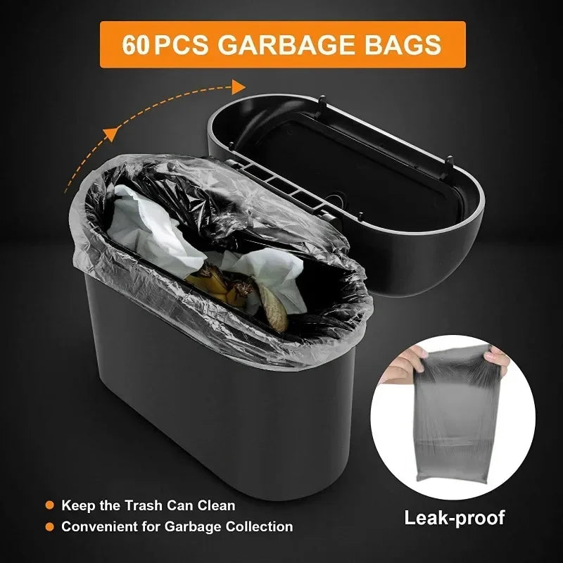 Compact Car Trash Bin With Lid